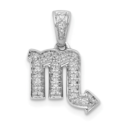 14K white gold diamond zodiac pendant