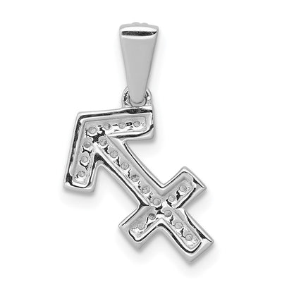 14K White Gold Diamond Sagittarius Zodiac Pendant