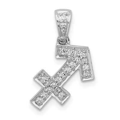 14K white gold diamond zodiac pendant