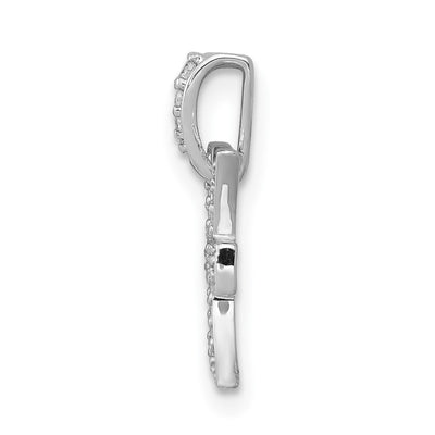 14K White Gold Diamond Pisces Zodiac Pendant