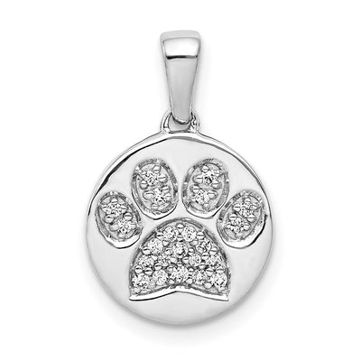 14K white gold diamond circle pendant