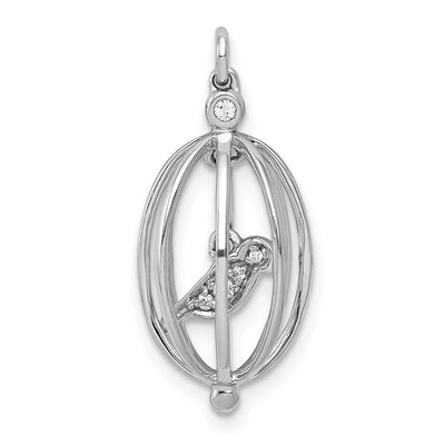 14K white gold diamond pendant