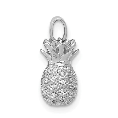 14K White Gold Diamond Pineapple Pendant