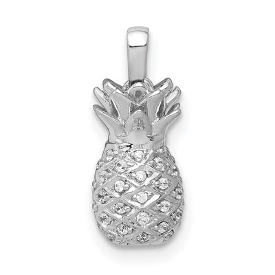 14K White Gold Diamond Pineapple Pendant