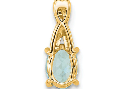 14K Oval Aquamarine and Diamond Pendant (Style PM4235-AQ-003-4YA)