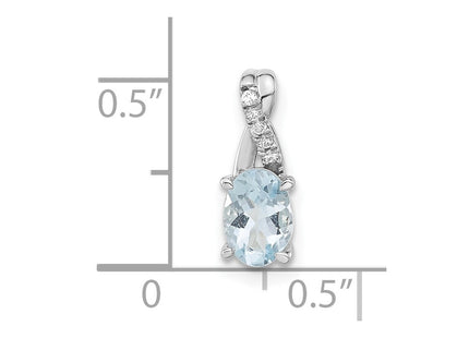 14K white gold diamond oval pendant, further view