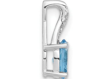 14K white gold diamond oval pendant, alternate view