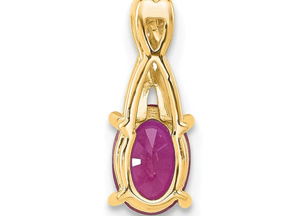 14K gold diamond oval pendant, another view
