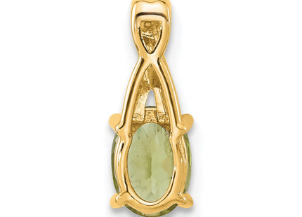 14K gold diamond oval pendant, another view