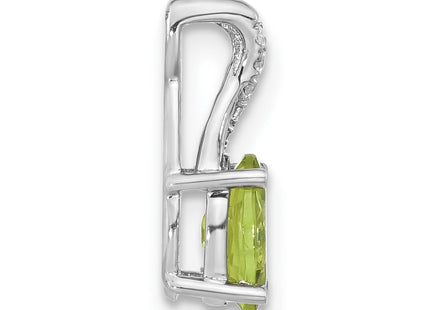 14K white gold diamond oval pendant, alternate view