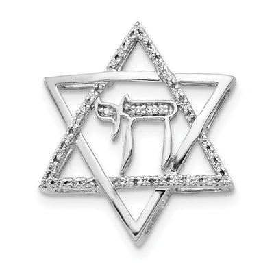 14K white gold diamond star chain