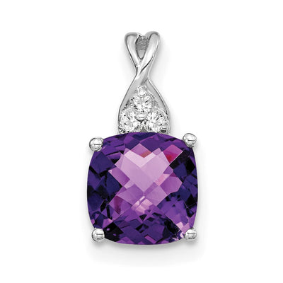 14K white gold diamond pendant