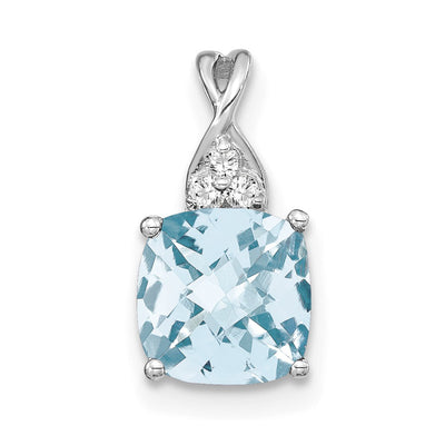 14K white gold diamond pendant