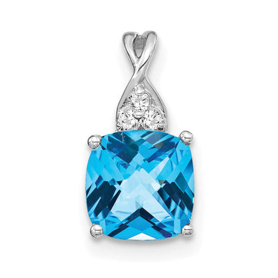 14K white gold diamond pendant