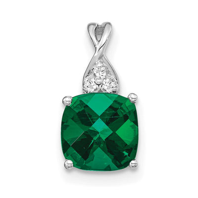 14K white gold diamond pendant