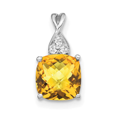 14K white gold diamond pendant