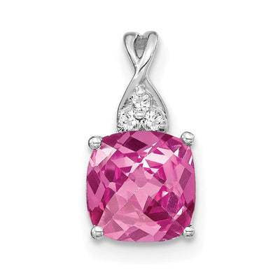 14K white gold diamond pendant