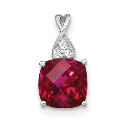 14K white gold diamond pendant