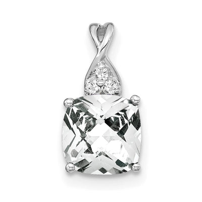 14K white gold diamond pendant