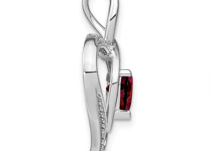 Sterling silver diamond pendant, alternate view