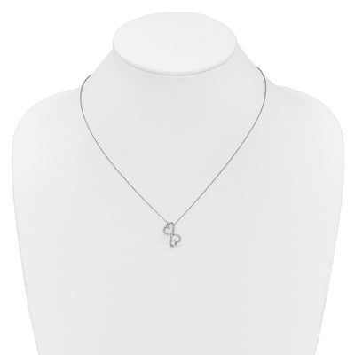 14K White Gold 1/20 carat Diamond Heart Infinity Pendant Necklace
