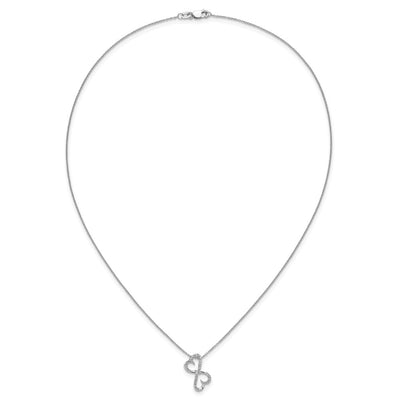 14K White Gold 1/20 carat Diamond Heart Infinity Pendant Necklace