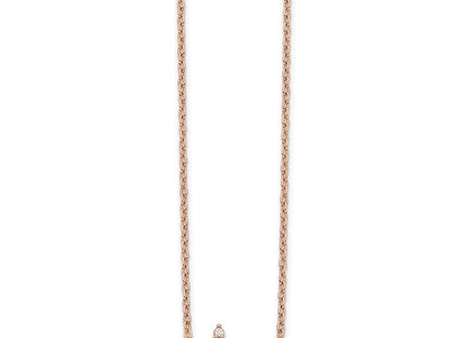 14K rose gold diamond cross necklace, alternate view