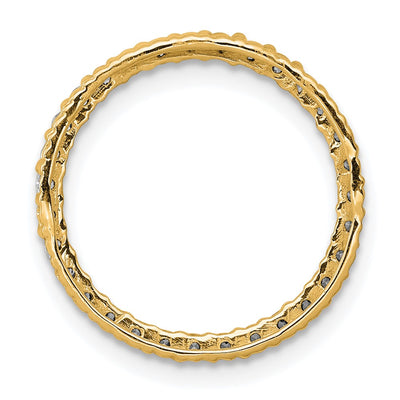 14K Polished 3/8 carat Diamond Circle Chain Slide
