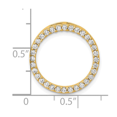 14K Polished 1/2 carat Diamond Circle Chain Slide