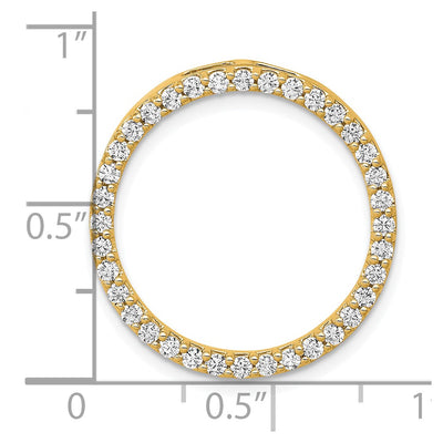 14K Polished 3/4 carat Diamond Circle Chain Slide