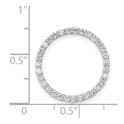 14K White Gold 5/8 carat Diamond Circle Chain Slide