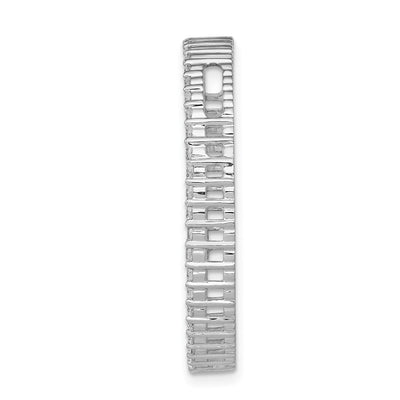 14K White Gold 1 carat Diamond Circle Chain Slide