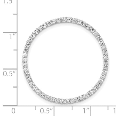 14K White Gold 1 carat Diamond Circle Chain Slide
