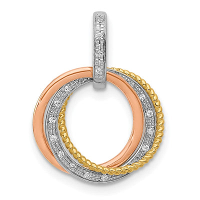 14K gold diamond circle pendant