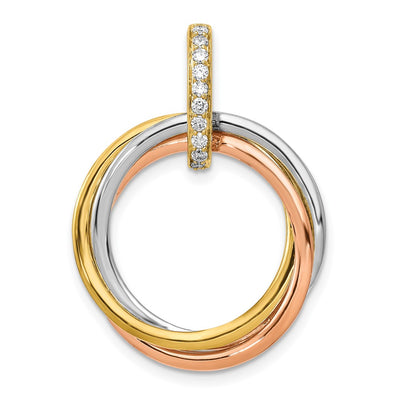 14K gold diamond circle pendant