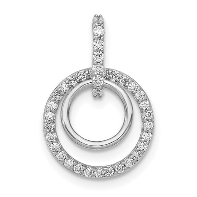 14K white gold diamond circle pendant