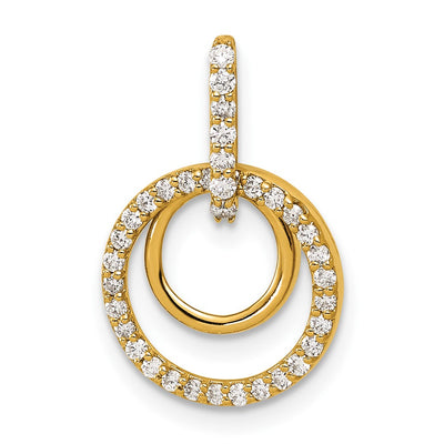 14K gold diamond circle pendant