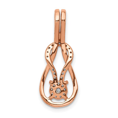 14K Rose Gold 1/6 carat Diamond Knot Slide Fits up to Regular/ Fancy or Reversible Omega