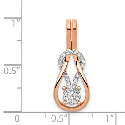14K Rose Gold 1/6 carat Diamond Knot Slide Fits up to Regular/ Fancy or Reversible Omega