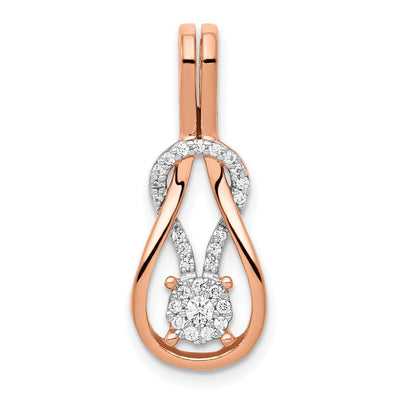 14K rose gold diamond knot pendants & charm
