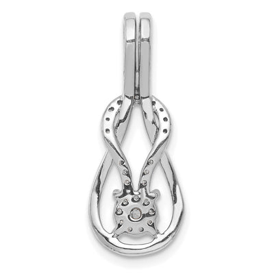 14K White Gold 1/6 carat Diamond Knot Slide Fits up to Regular/ Fancy or Reversible Omega