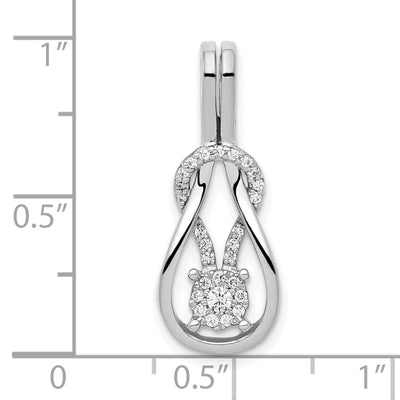14K White Gold 1/6 carat Diamond Knot Slide Fits up to Regular/ Fancy or Reversible Omega