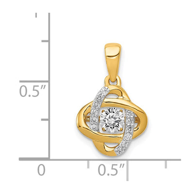 14K Polished 1/3 carat Vibrant Moving Diamond Fancy Knot Pendant