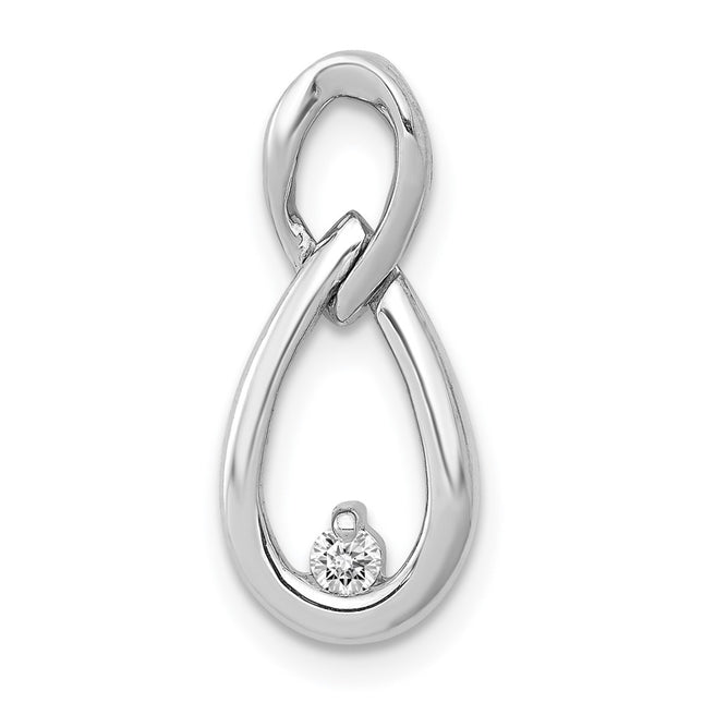 14K white gold diamond teardrop chain