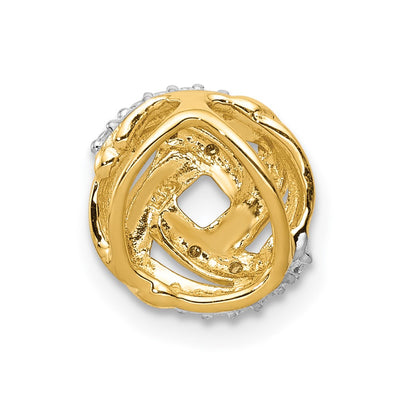 14K and White Rhodium .02 carat Diamond Knot Chain Slide