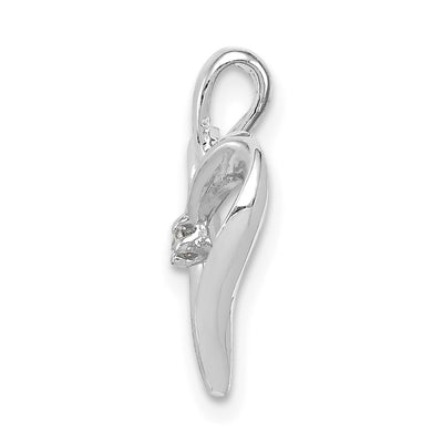 14K White Gold AA .. Diamond Heart