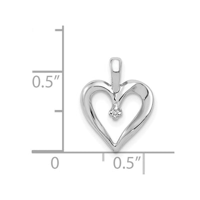 14K White Gold Heart Mtg