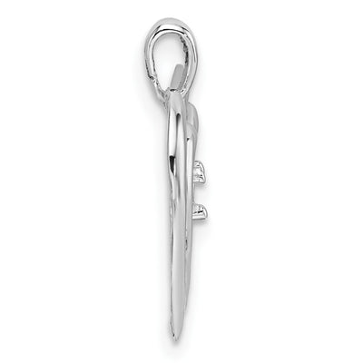 14K White Gold Double Heart Diamond Pendant Mounting