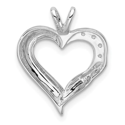 14K White Gold Fancy Heart Pendant Mounting