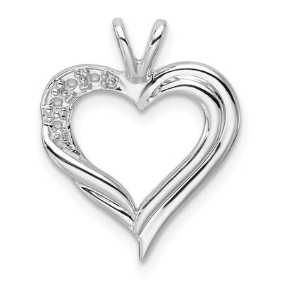 14K White Gold Fancy Heart Pendant Mounting